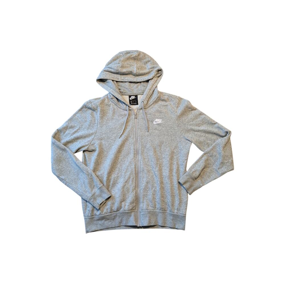 Nike Women's Gray Cotton Rayon Blend Full Zip Up Hoodie Sweatshirt Size Small